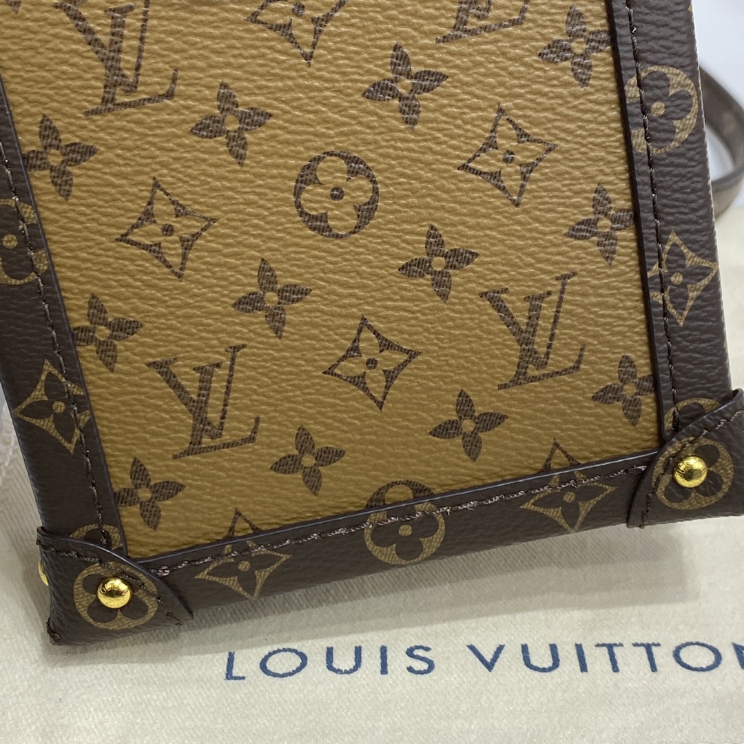 Louis Vuitton VERTICAL TRUNK POCHETTE Mini Bag Monogram M67873 